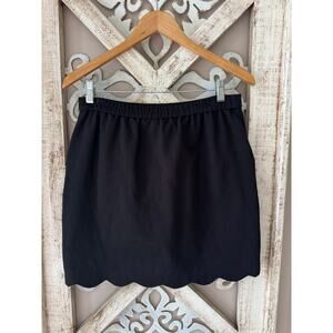 Skies are Blue Berenice Black Scalloped Hem Mini Skirt with Pockets Sz Petite M